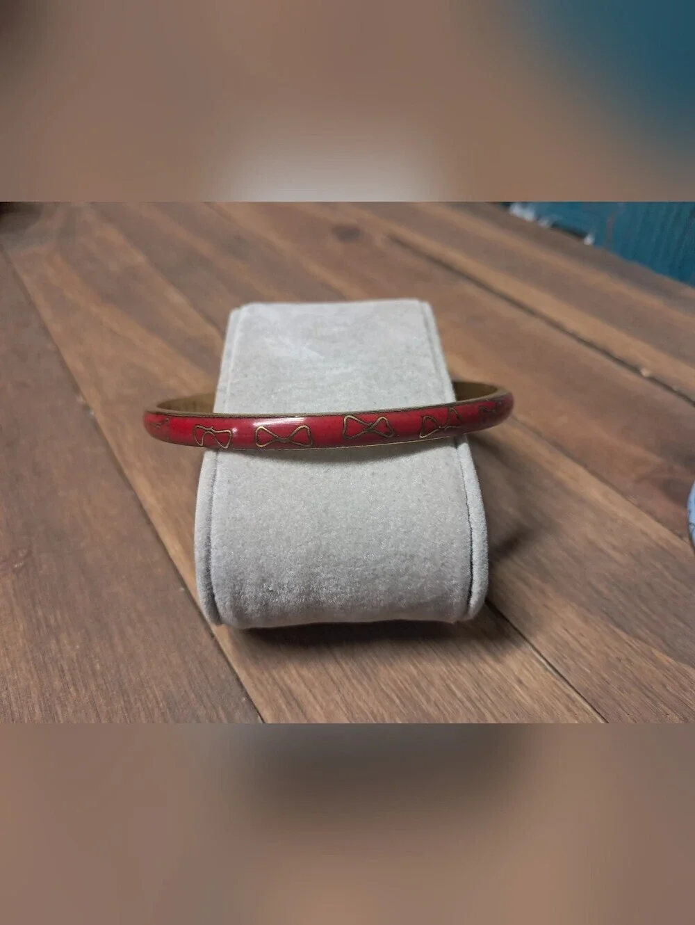 Robert Kuo Red Enamel Infinity Bangle Bracelet